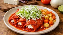 Enchiladas michoacanas con salsa de guajillo: jugosas y sin amargor